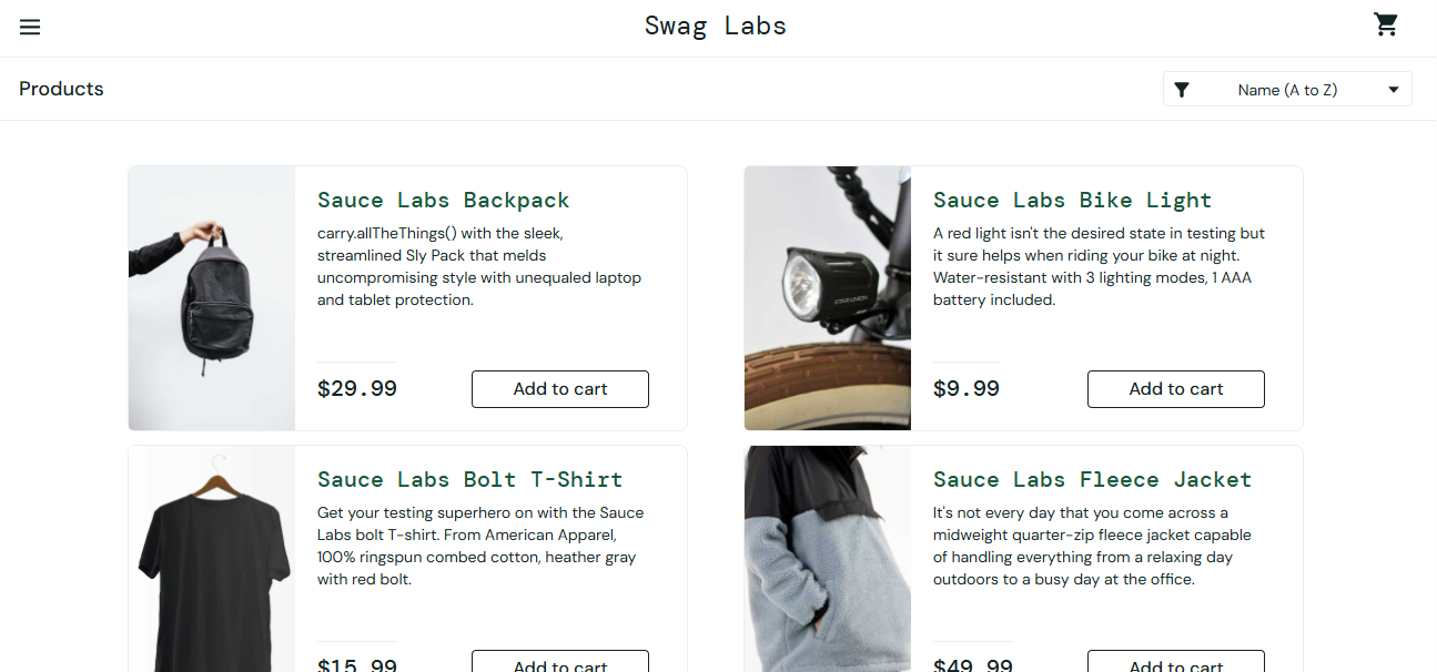 E-commerce Testing